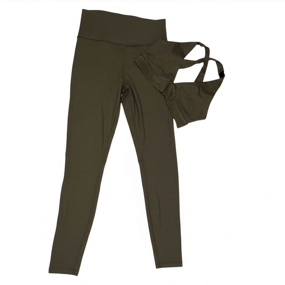 Olive Leggings & Sports Bra Set
